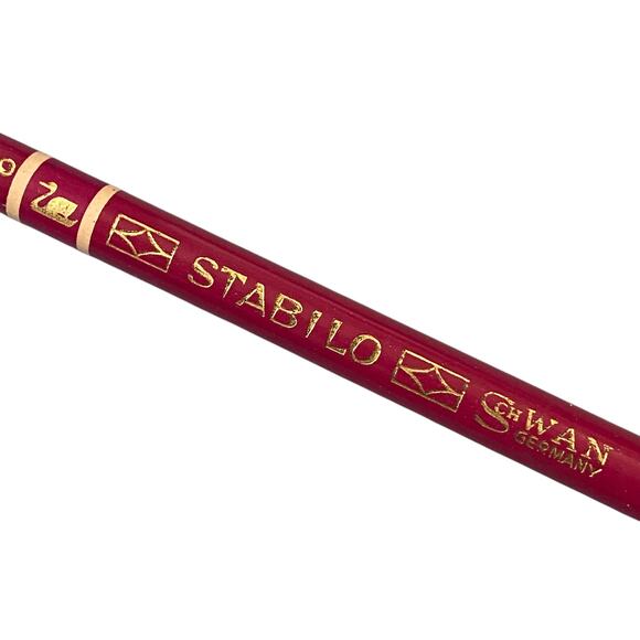 Vintage Stabilo 8200 Series Schwan Pencil Red Graphite Set 8 with Tin Box 50s - Picture 9 of 16